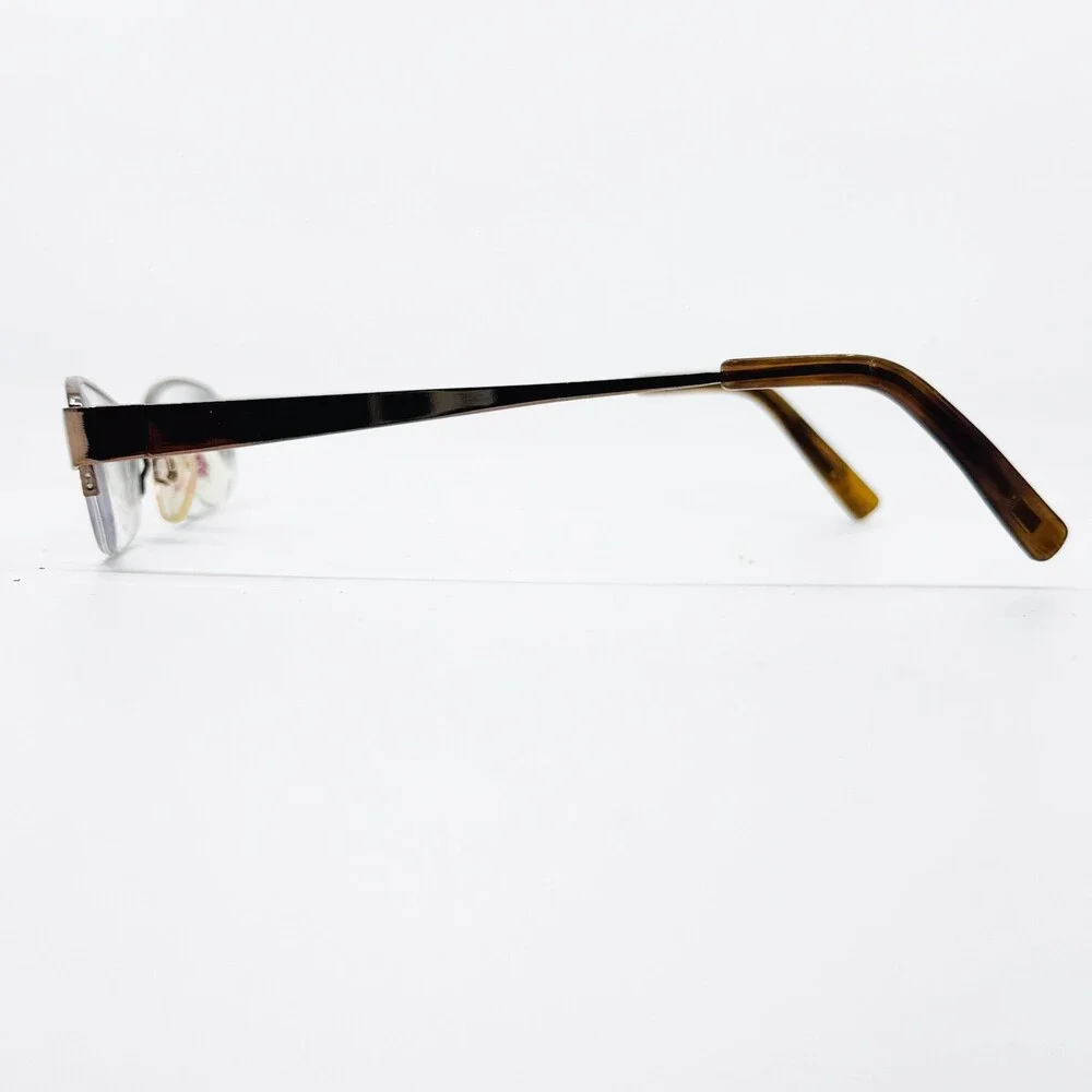 Eddie Bauer Eyeglasses Frames Women Brown Semi Rimless Oval 50-18-135